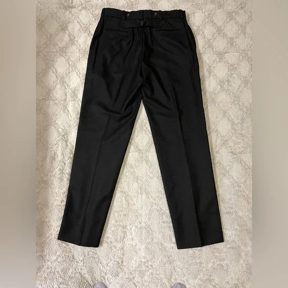 Ralph Lauren Men's Black Classic-Fit Wool Trousers Pants 35W 34L - Picture 1 of 13